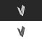 Letter V logo isometric monogram simple symbol, minimal perspective style hipster emblem initials VVV offset lines creative Idea