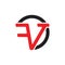 Letter v motion run logo vector