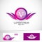 Letter V pink purple wings logo
