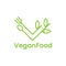 Letter v vegan food logo design