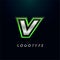 Letter V for video game logo and super hero monogram. Sport gaming emblem, bold futuristic letter with sharp angles and