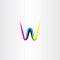 letter w cmyk colorful icon logo vector