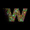 Letter W in Dispersion Effect, Scattering Circles/Bubbles, Colorful vector