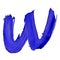 Letter W drawn with blue paints