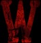 letter w font in grunge horror style with cracked texture