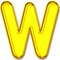 Letter w in golden balloon style