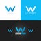 Letter W logo design icon set background