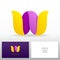 Letter W logo design â€“ Abstract vector emblem. Business card templates.