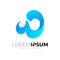 Letter W logo and wave design combination, blue color