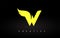 Letter W logo with Yellow Colors and Wing Design Vector