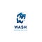 Letter W in water shine water pond logo icon for cleaning washing service company