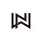 Letter wn simple geometric line overlap logo 