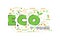 The letter or word of ecotourism with the icon. For presentation, web banner, article. Friendly tourism with ecosystem concept