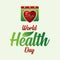Letter world health day for world health day with abstract calendar and world map