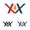 letter XX twin logo template