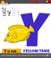 Letter Y from alphabet with cartoon yellow tang fish