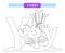 Letter Y and funny cartoon yabby. Coloring page. Animals alphabet a-z. Cute zoo alphabet in vector for kids learning English vocab