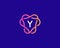 Letter Y logo monogram, minimal style identity initial logo. Colorful creative gradient lines vector emblem logotype.