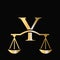 Letter Y Scale Attorney Law Logo Design. Initial Pillar, Law firm, Attorney Sign Design On Letter Y Concept Template