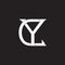 Letter yc symbol overlapping flat design logo vector