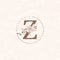 Letter Z Botanical Flowers . Initial Wedding Monogram Font Logo. Circle Floral Rose Logo
