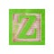 Letter Z childs wood block on white with clipping path