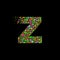 Letter Z in Dispersion Effect, Scattering Circles/Bubbles, Colorful vector