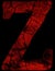letter z font in grunge horror style with cracked texture