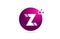 letter Z logo alphabet sphere for company logo icon design in pink and white