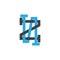 Letter z simple line art grunge design logo vector