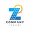 Letter Z Solar Energy Logo, Solar Power Panel Design