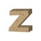 Letter Z stone font. Rock alphabet symbol. Stones crag ABC sign