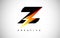 Letter Z Thunderbolt Logo Concept with Black Letter and Orange Yellow Thunder