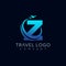 Letter Z tour and travel logo design vector