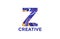 Letter Z Trendy Acrylic Fluid Vector Logo