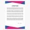 Letterhead With Blue Pink Design