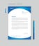 Letterhead template vector, minimalist style, printing design, business advertisement layout, Blue concept