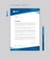 Letterhead template vector, minimalist style, printing design, business advertisement layout, Blue concept background