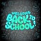 Lettering Back to school. Set schoolboy attributes hand-drawn style banner.