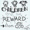 Lettering Bible Children are a reward from God on a checkered background