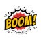 Lettering Boom, bomb. Comic text sound effects. Vector bubble icon speech phrase, cartoon exclusive font label tag