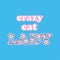 Lettering crazy cat lady with kawaii kittens faces isolated on sky blue, animal protection, animal lover