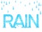 Lettering dripping word Rain color