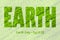 Lettering Earth Day April 22 on the background of lily of the valley leaf. Earth day concept, protection of the planet from