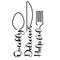 Lettering fast tasty healthy with abstract spoon fork and knife