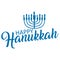 Lettering of happy Hanukkah logo template.