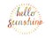 Lettering hello sunshine, , handdrawn with colored penci