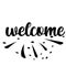 Lettering hello welcome wrote by brush. Hello welcome calligraphy. - Vector