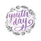 Lettering of International youth day yellow background slogan