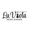 Lettering La Viola logo combines silhouette violin applied for the Violin Music School logo design inspiration.